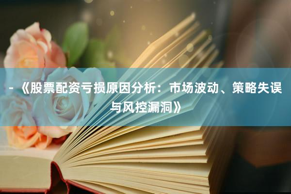 - 《股票配资亏损原因分析：市场波动、策略失误与风控漏洞》