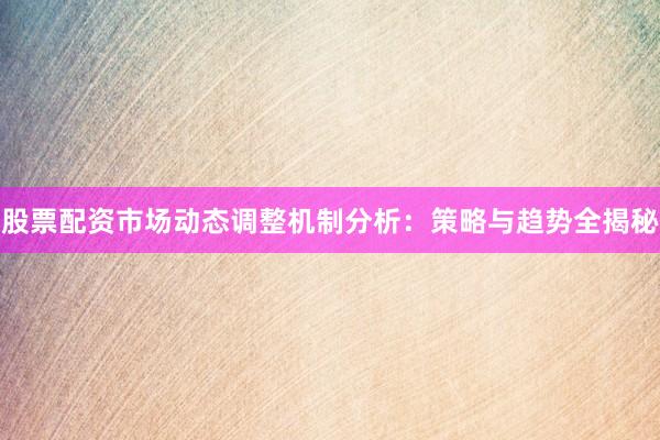 股票配资市场动态调整机制分析：策略与趋势全揭秘