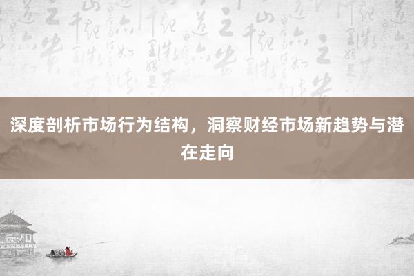 深度剖析市场行为结构，洞察财经市场新趋势与潜在走向