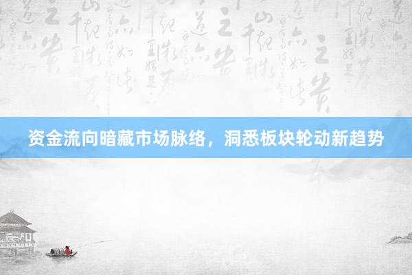资金流向暗藏市场脉络，洞悉板块轮动新趋势