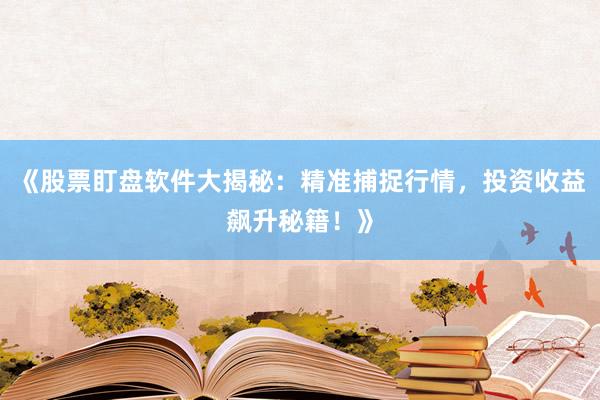 《股票盯盘软件大揭秘：精准捕捉行情，投资收益飙升秘籍！》