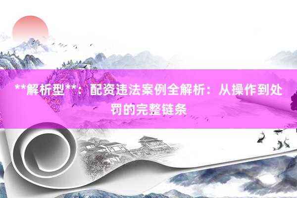 **解析型**：配资违法案例全解析：从操作到处罚的完整链条