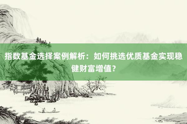 指数基金选择案例解析：如何挑选优质基金实现稳健财富增值？