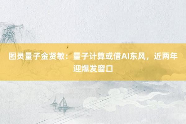图灵量子金贤敏：量子计算或借AI东风，<a href=